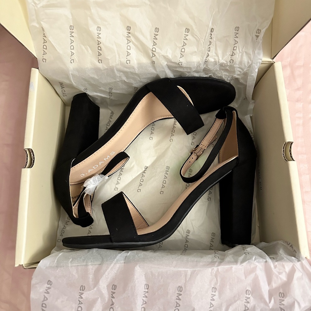 Brand new J. Adams black high heels. Size 8.5